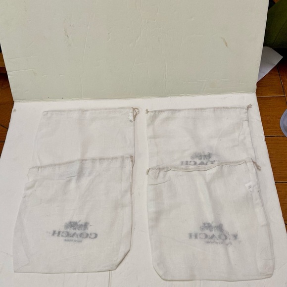 Lot of 4 Coach White Wallet Dust Bag 8in x 8in - Picture 4 of 5